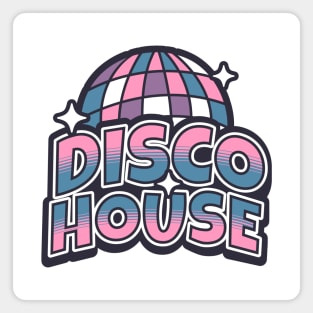 DISCO HOUSE  - Y2K Disco Ball (pink/slate blue) Magnet